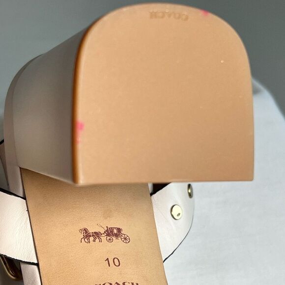 Coach White Margaret Block Heel Sandals Size 10 - Picture 10 of 10